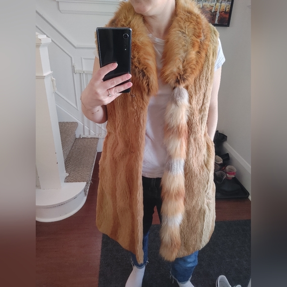 Vintage Fur Vest with Pockets Size 4-6 - Picture 13 of 13